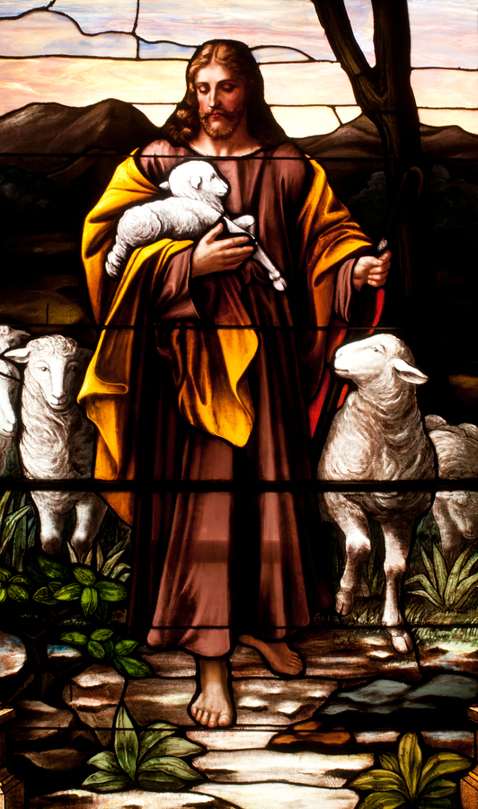 bigstock Stained glass window of Jesus 40021441